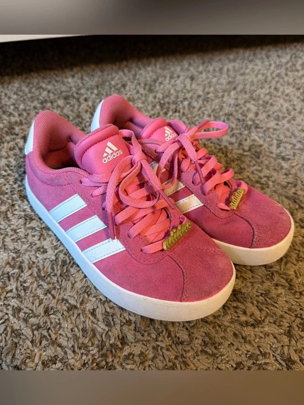 Pink Adidas Court VL 3.0 shoes size 13k